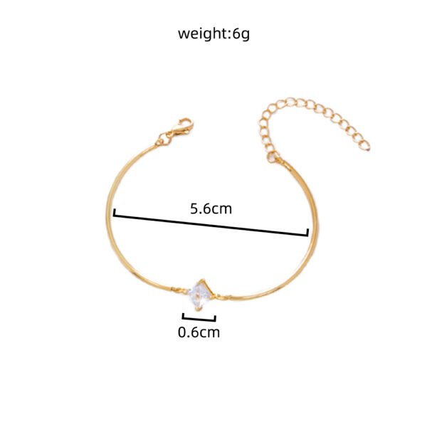 Zinc Alloy Elbow Tube Gold Plated Copper Micropaved Zircon Pendant Bracelet Bracelets 7