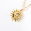 Sun Pendant Necklace Women Gold Plated 18K Necklaces 14