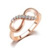 Infinite Ring Ring Inverted 8 Crystal Zircon Metal Belt Diamond Ring Rose Gold Ring Ornament Rings 6
