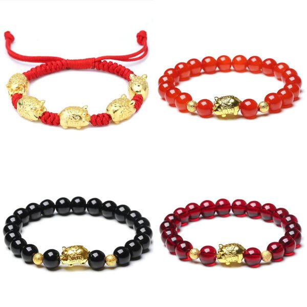 Gold-plated obsidian brave bracelet Bracelets 7