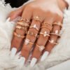 Popular Fashion Geometric Joint Ring Set Rings 18