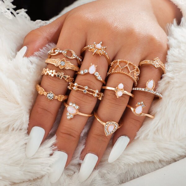 Popular Fashion Geometric Joint Ring Set Rings 9