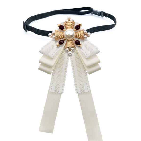Baroque Palace Vintage Fabric Lace Bow Accessory Pin Necklaces 3