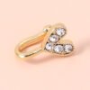 Gold rhinestone nose ring, mini crown rhinestone nose ring, piercing crown nose clip Rings 16