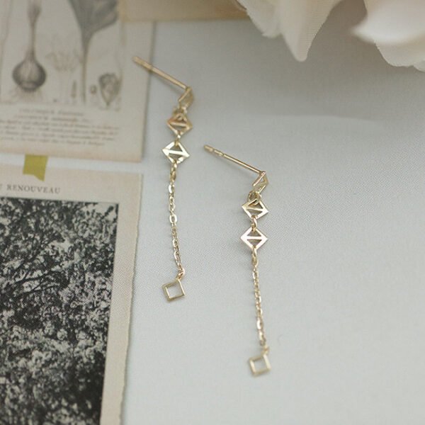 Exquisite commuter earrings with diamond hollow tassel chain Earrings 6