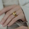 Gold Plated Stainless Steel Chunky Ring Rings 19