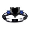 New European and American love shaped ring plated 925 silver black gold black gun color ring engagement jewelry Rings 8