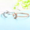 Rose Gold Color Mini Star Cute Moon Open Ring for Women Cubic Zirconia Crystal Bague Jewelry Rings 10