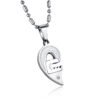 Couple Necklace Lock Pair Of Love Shaped Key Titanium Steel Pendant Necklaces 14