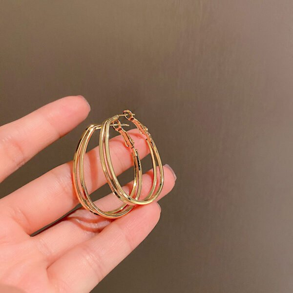 925 Silver Needle Geometric Circle Earrings Retro Temperament Earrings Earrings 3