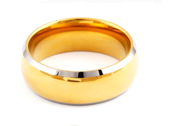 Men’s Gold Tungsten Steel Ring Rings 4