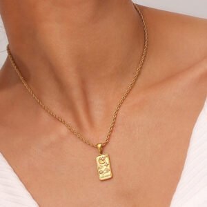 Women’s Stainless Steel Plated 18K Gold Tarot Twist Chain Necklace Necklaces