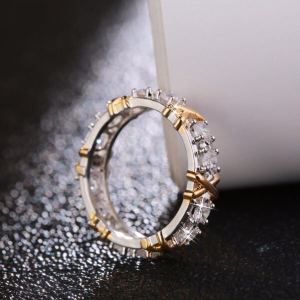 Women’s Gold Plated Sepia Set Zircon Ring Rings 10