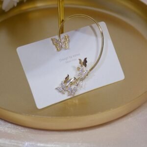 S925 Silver Needle Butterfly Micro-set Zircon Earrings Earrings