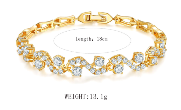 Zircon Wave Bracelet Electroplating Real Gold Diamond Bracelet Wholesale Does Not Fade Bracelets 6