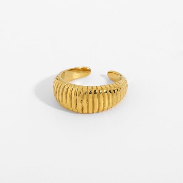 Gold Plated Stainless Steel Chunky Ring Rings 10