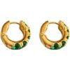 Copper Plated Genuine Gold Temperament Retro Set With White Stone Earrings Earrings 9