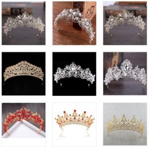 New Fashion Baroque Luxury Crystal AB Bridal Crown Tiara Light Gold Tiara Tiaras for Women Bride Hair Wedding Accessories Accessories