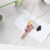 Japanese Cartoon Girl Series Gemstone Wings Scepter Necklace Necklaces 11