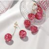 New Net Red Temperament French Dried Cherry Long Sweet And Fashionable Cherry Earrings Earrings 14 New Net Red Temperament French Dried Cherry Long Sweet And Fashionable Cherry Earrings Earrings 14