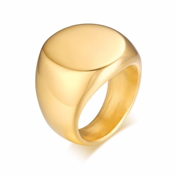 Round Ring Gold Men Fashion Trend Rings 8