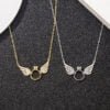 14k Gold Wing Necklace Female Clavicle Chain Necklaces 7