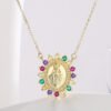 Copper Plated Gold Micro Inlaid Zircon Hollow Geometry Pendant Necklace Necklaces 18