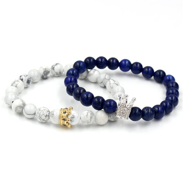 Natural pure white pine blue gold stone hand skewers Accessories 5