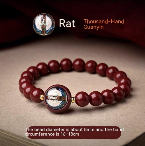 Natural Raw Ore Cinnabar Guardian Zodiac Buddha Purple Gold Sand Bracelet Bracelets 11