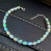 Silver Plated 18k Gold Inlaid Natural Dazzling Opal Bracelet Women Bracelets 12