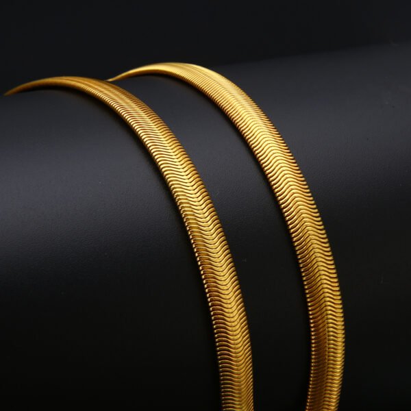 18K Gold Snake Bone Copper Chain Necklaces 11