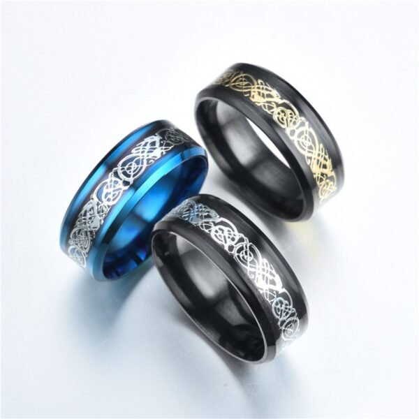 Titanium Steel Dragon Ring Rings 4