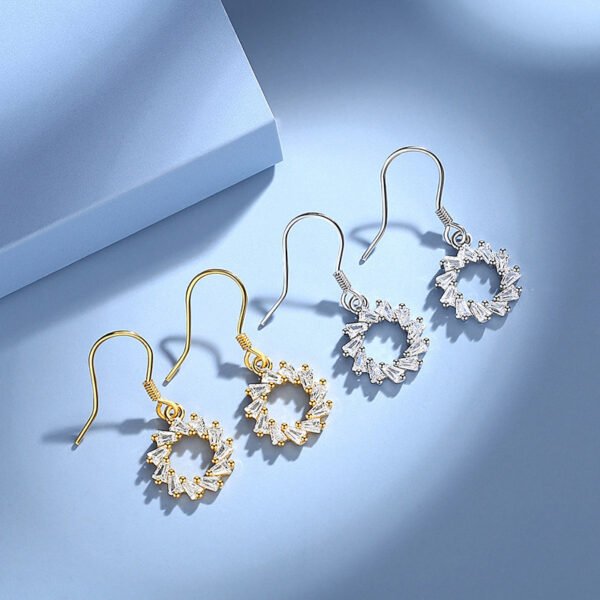 Sterling Silver S925 Circle Shape Earrings Earrings 3