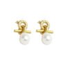 Metal Knotted Design Baroque Freshwater Pearl Earrings Earrings 9