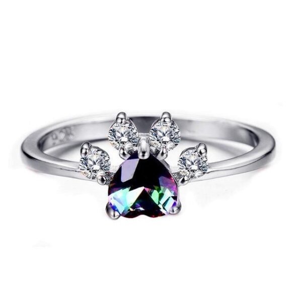 Hand ornament ring rose gold footprint ring jewelry Rings 5