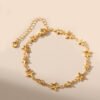Star Niche Copper Plated 18K Real Gold White Sweet Bracelet Bracelets 8