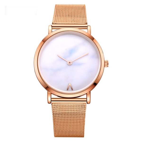 Vansvar fashion brand silver and gold mesh band creative marble wristwatch casual women quartz watches gift relogio feminino watches 11