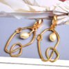 Golden Metal Irregular Earrings Pearl Earrings 13