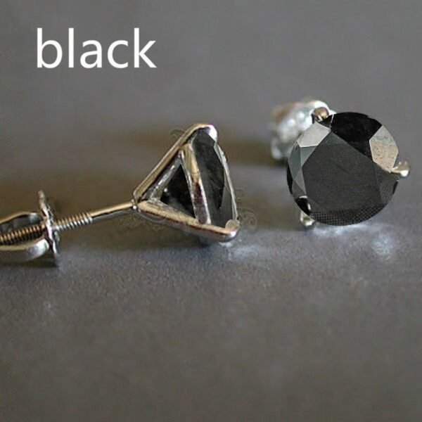 Stud Earrings Men’s White Gold 8mm Diamond Three Claw Stud Earrings Earrings 6