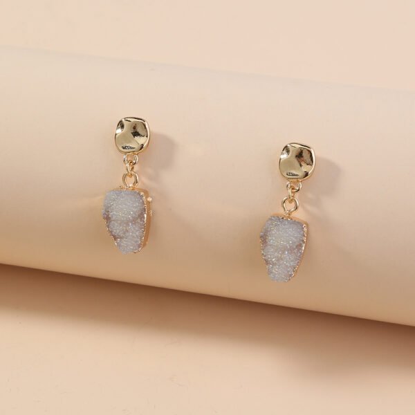 Exaggerated Personality Imitation natural stone earrings small small small style cold style style earrings female jewelry Earrings 7