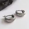 Thick Version Of French Style S925 Thai Silver Retro Personality Minimalist INS Earrings Women Earrings 9