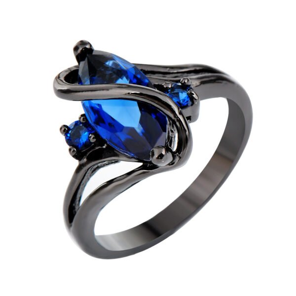 Black Gold S Shaped Zircon High End Diamond Ring For Men Rings 7