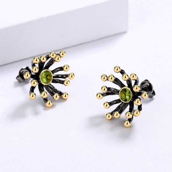 Women’s Black Gold Two-tone Flower Heart Earrings Earrings 7