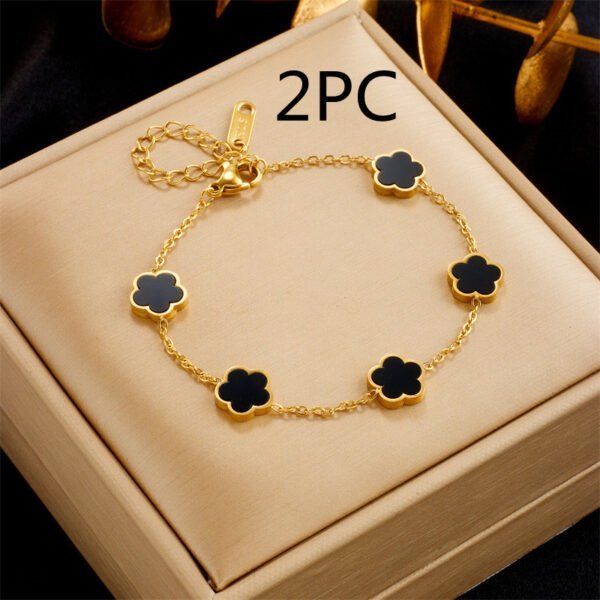 Small Fresh And Lovely Green Drop Gum Flower Gold Bracelet Jewelry Bracelets 12