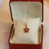 Red Flower Pendant Real Gold Electroplated Necklace Necklaces 11