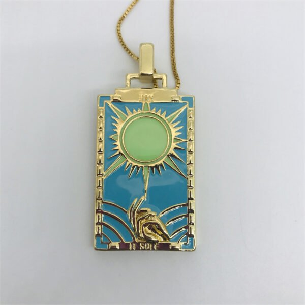 Copper Plated Fashion Retro Oil Painting Pendant Necklace Necklaces 5