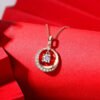 Women’s Fashion Light Luxury 18K Rose Gold Moissanite Necklace Necklaces 11