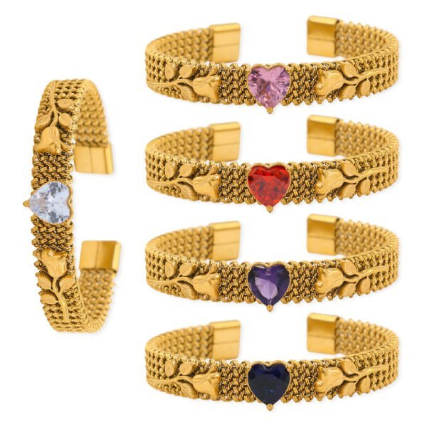 Woven Mesh Stainless Steel 18K Gold Plated Bracelet Bracelets 4