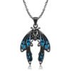 Original Design Blue Cicada Necklace S925 Sterling Silver Electroplated Black Gold Mixed With Dark Style Necklace Necklaces 8