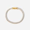 14K Gold Inlaid Zircon Stainless Steel Bracelet Bracelets 12